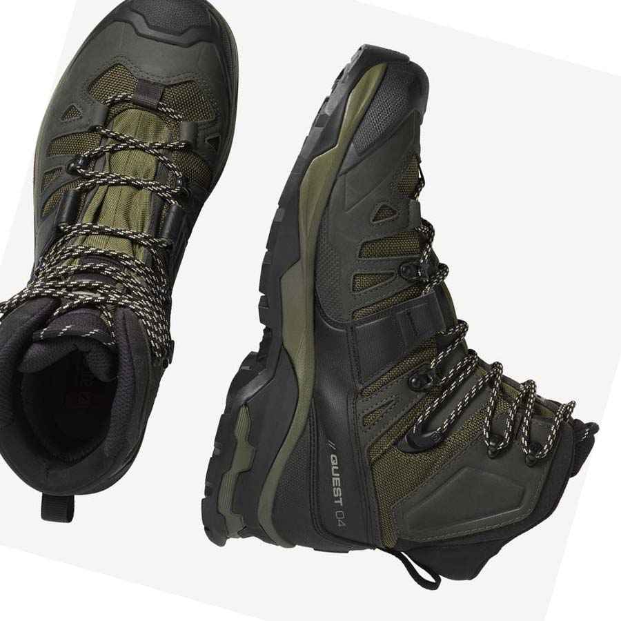 Salomon QUEST 4 GORE-TEX Túracipő Férfi Olivazöld | HU 2062VRW